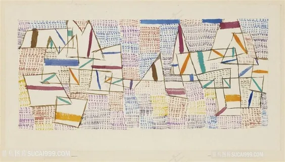 保罗克利手绘建筑唯美艺术装饰画