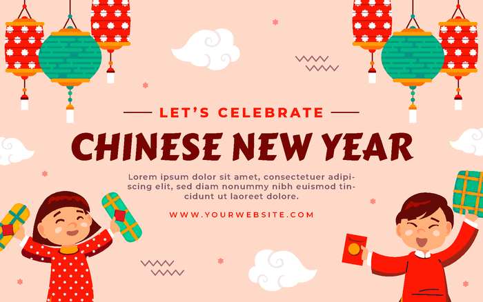 新年虎年中国风人物插画ai矢量模版下载