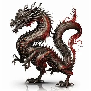 节日生肖龙，插画风格，红色，综合使用