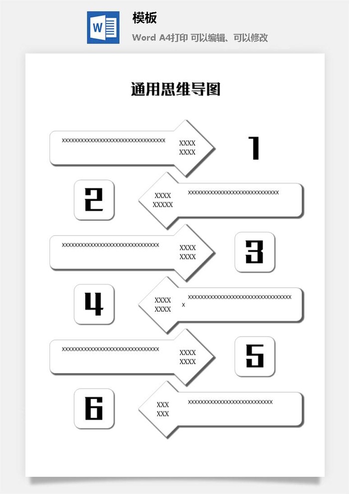 鱼骨大脑树状思维导图ppt模板工作学习项目培训流程逻辑word格式
