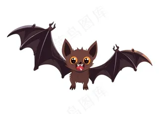 蝙蝠万圣节恐怖插画免抠