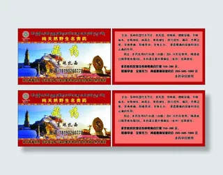 藏药名片设计源文件cdr卡片模版