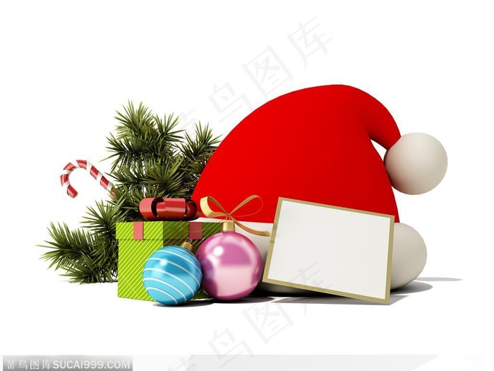圣诞帽与圣诞装饰