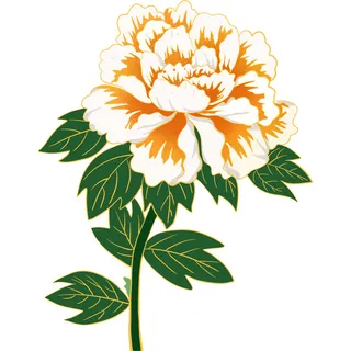 手绘国潮中国风古典牡丹花国花花卉装饰图案PSD设计素材