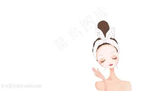 卡通手绘美女敷面膜