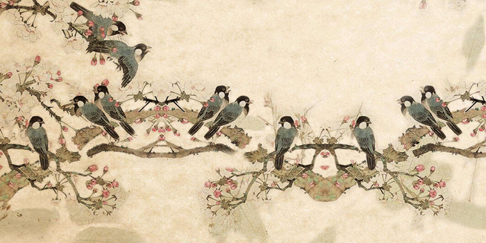 中国风传统水墨古风古典展板边框工笔画PS海报背景平面设计素材psd模版下载