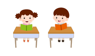 同桌 同学 课桌 课本 看书 学生 