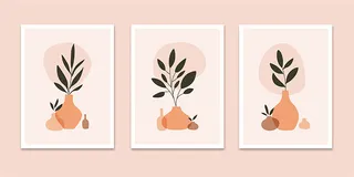 植物装饰画粉色清晰简约北欧时尚