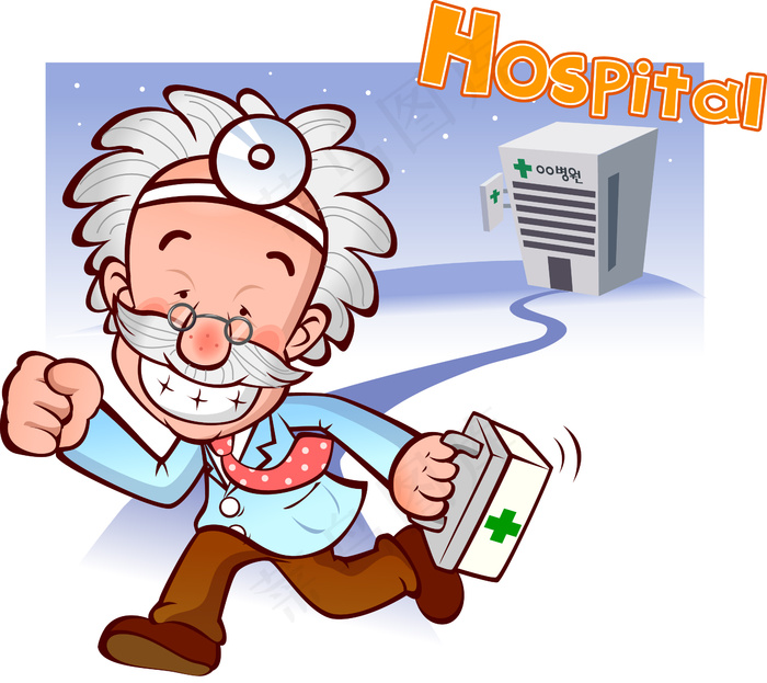 卡通医生护士节  