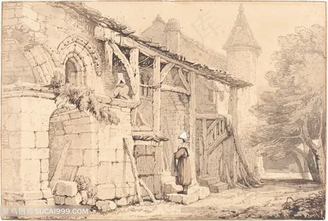 欧洲素描建筑风景画装饰画 欧洲素描建筑风景画装饰画