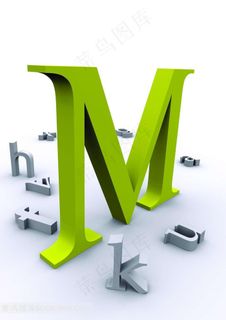 3D立体字母M背景素材