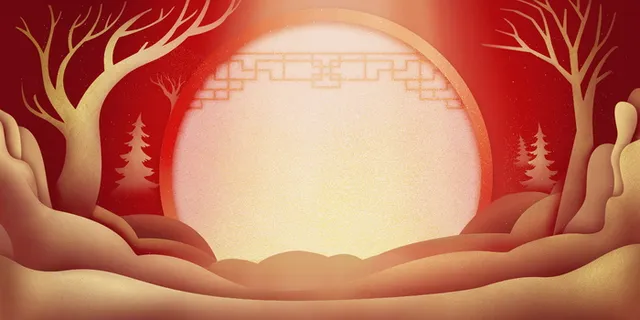 2022虎年新年春节卡通模板喜庆节日背景