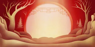 2022虎年新年春节卡通模板喜庆节日背景