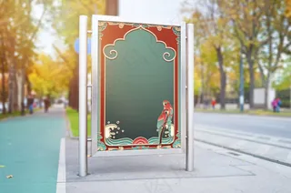 中国风国潮海报背景psd分层模板