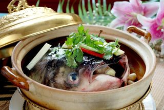 石锅煲类火锅川菜特色菜生焗水库大鱼头