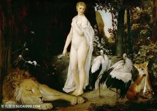 克里姆特油画裸体美景仙鹤装饰画