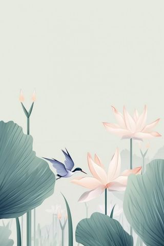 创意简约节气荷花背景