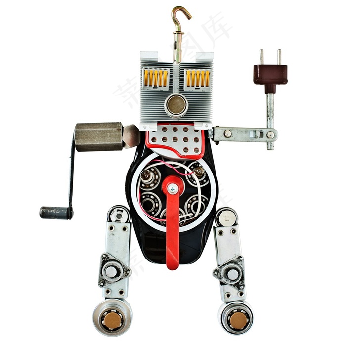 手舞足蹈的简易机器人高清摄影图