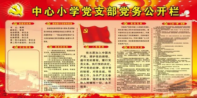 学校党务公开栏 党建文化墙