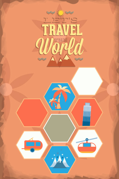 旅行海报|夏天海报|矢量|扁平