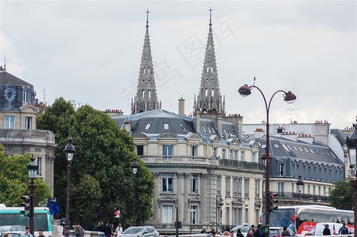 法国巴黎城市古建筑景观