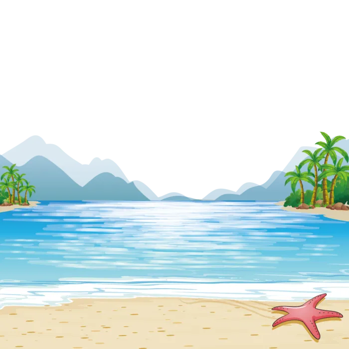 海滩风景插画