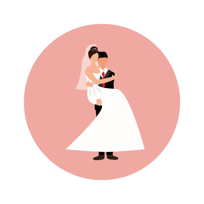 婚纱卡通人物婚礼白纱结婚婚纱摄影手绘