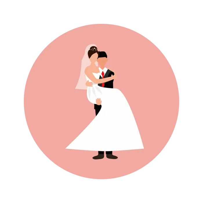婚纱卡通人物婚礼白纱结婚婚纱摄影手绘