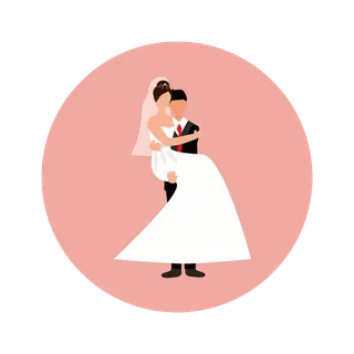 婚纱卡通人物婚礼白纱结婚婚纱摄影手绘