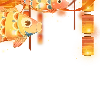 元宵元宵节鱼灯花灯组合灯笼