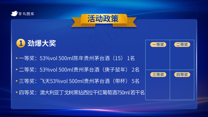 活动详情具体内容蓝色背景ppt背景一等奖二等奖