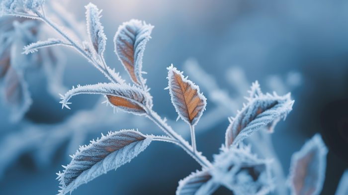 冬季树枝雾凇景象摄影图