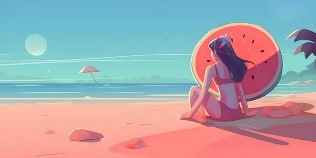 夏日海边沙滩背景