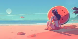 夏日海边沙滩背景