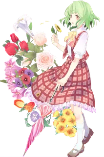 花朵女孩长伞卡通人物