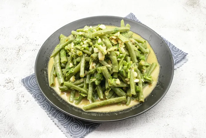 麻汁豇豆摄影图素材