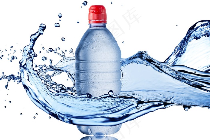 蓝色矿泉水飞溅图