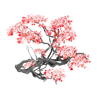 春天浪漫粉红色樱花手绘樱花梅花桃花花朵图片PNG免扣素材