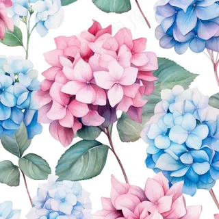 绣球花朵插画免抠