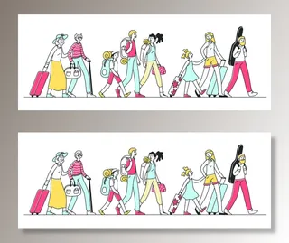 扁平化人物场景办公互联网等距ai矢量设计网页海报UI素材插画