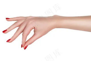 红色款式美甲图片