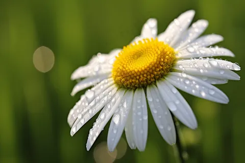 雏菊菊花雨水滴植物摄影图