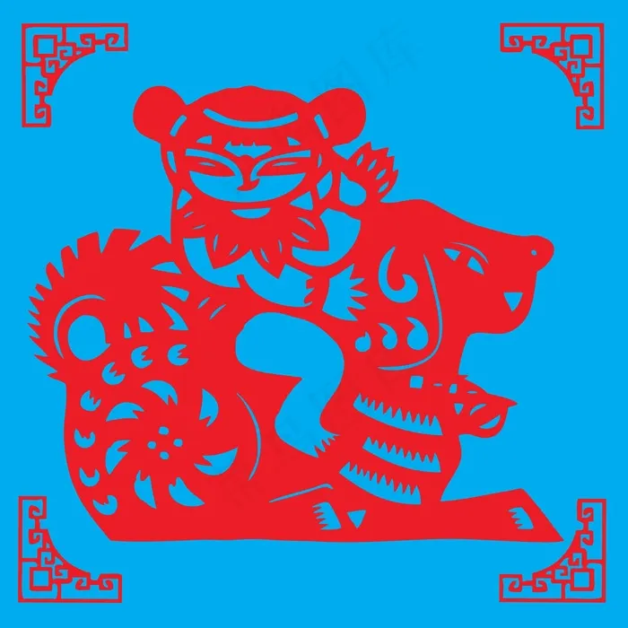 狗年剪纸 剪纸风元素ai矢量模版下载