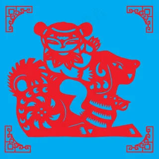 狗年剪纸 剪纸风元素