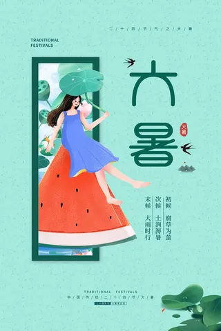 传统节日大暑海报