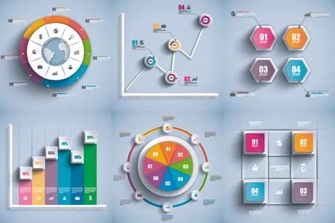 ppt素材3d数据图表模板可视化图形统计标签矢量图标模型ai源文件