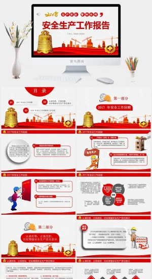 安全生产PPT模板预览图