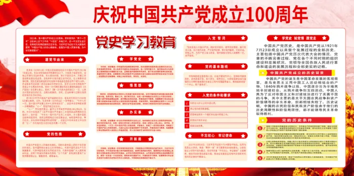 庆祝中国共产党展板户外宣传psd模版下载