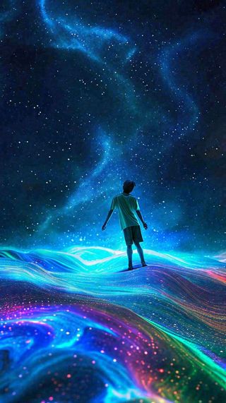 夜晚天空科幻绚丽星空