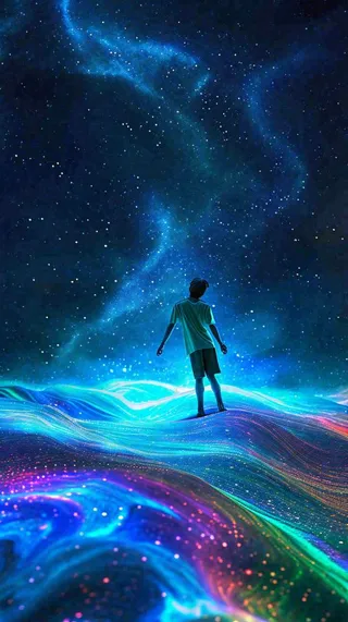 夜晚天空科幻绚丽星空